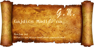 Gajdics Madléna névjegykártya